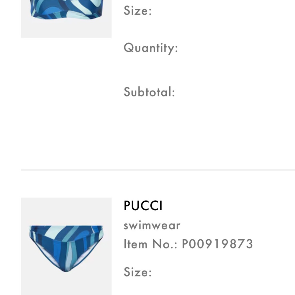 Emilio Pucci Blue Patterned Bikini
